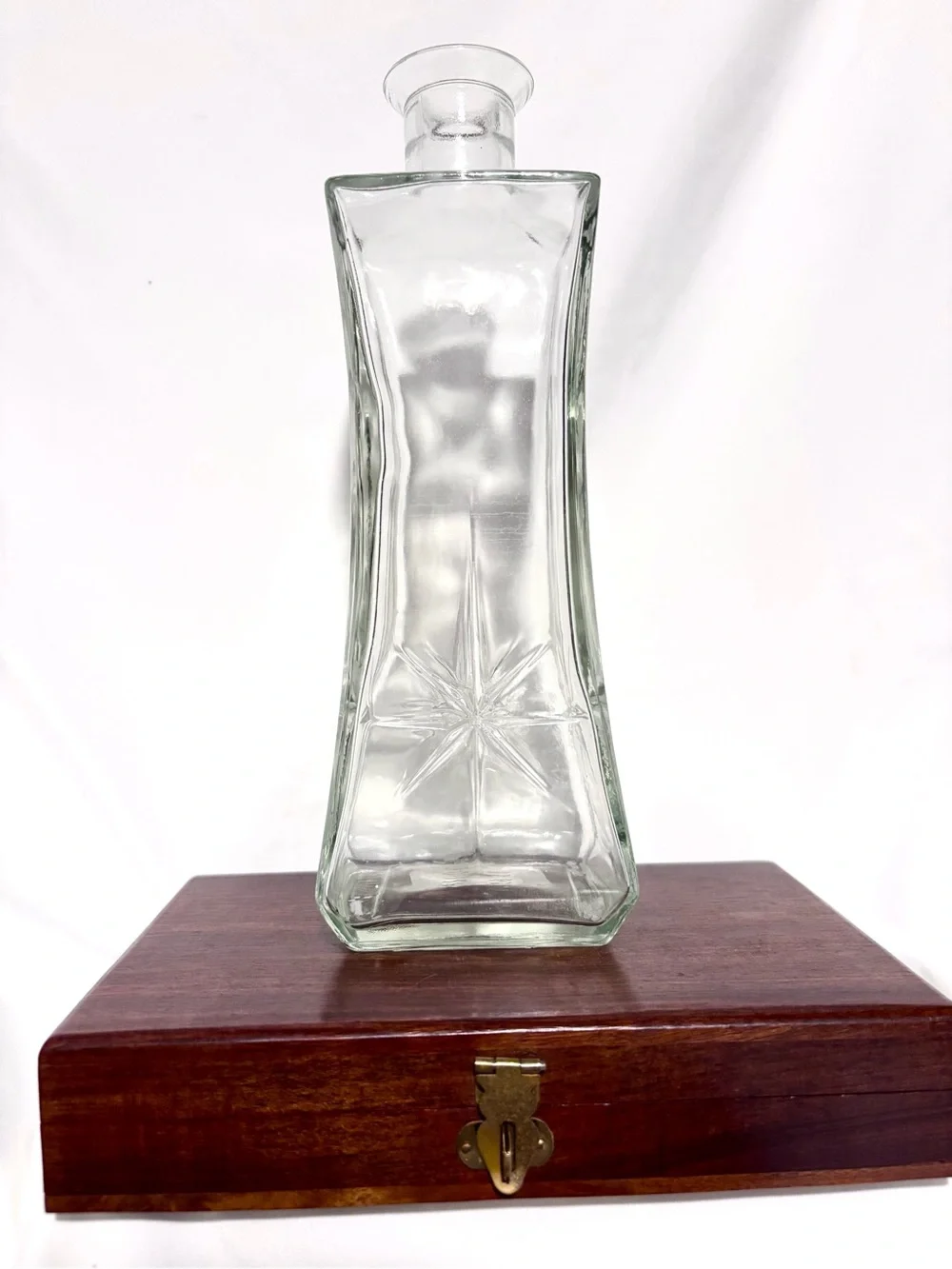 Clear Glass Decanter with Starburst Design - Home Accents